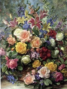 unknow artist Floral, beautiful classical still life of flowers.083